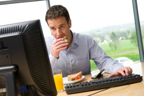 Eating In Front Of Computer Internet