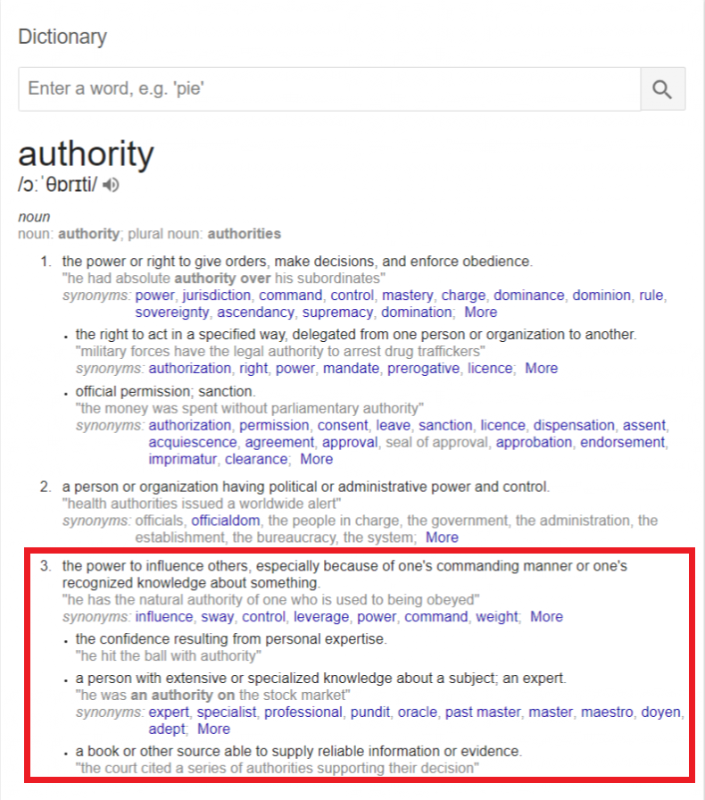 Authority meaning