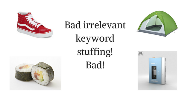 Bad irrelevant keyword stuffing! Bad!