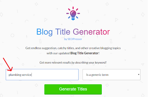 Blog Title Generator Homepage