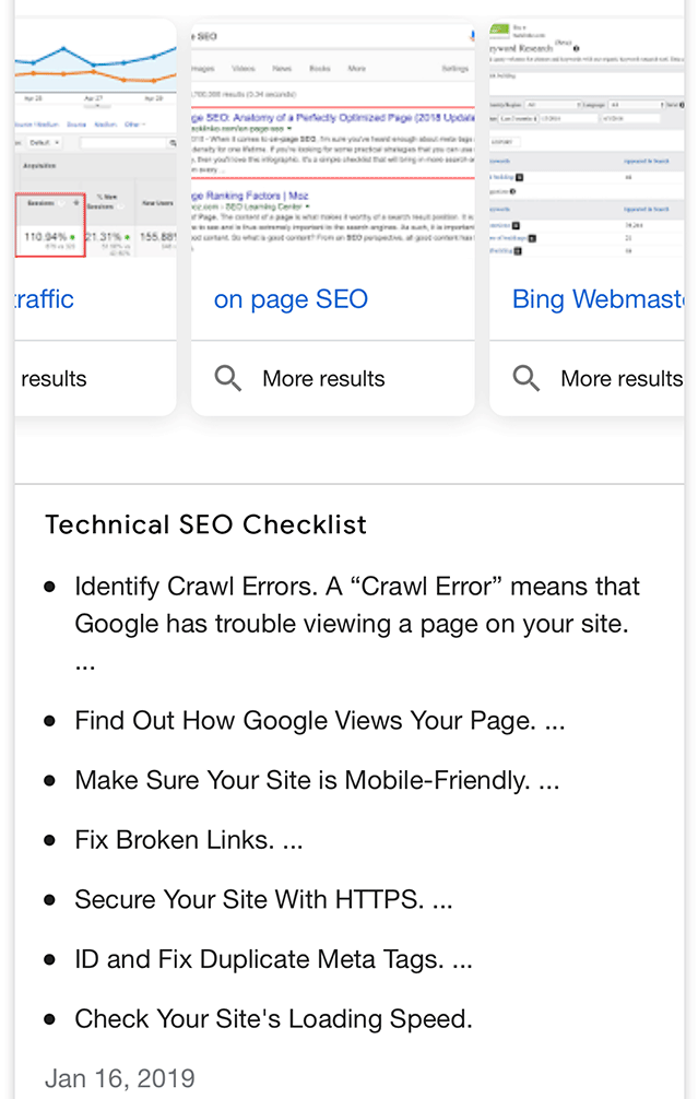 Featured Snippet Image Carousel