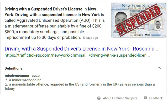 Featured Snippet with Definition