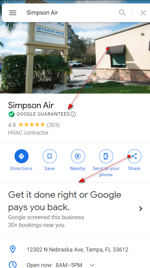 Google guaranteed badge for local business