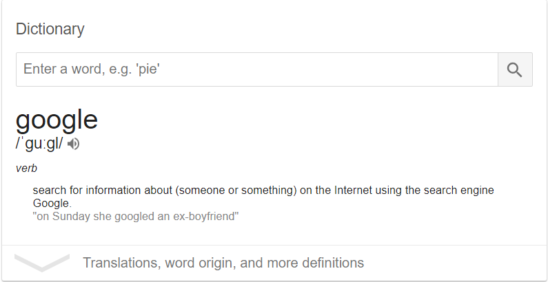 google as a verb