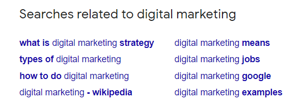 Long Tail Keyword - Searches Related To