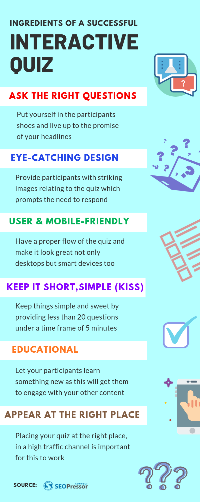 Ingredients of a successful interactive quiz