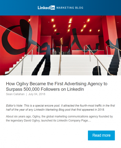 newsletter from linkedin marketing blog