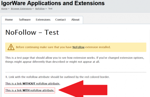 nofollow tool example