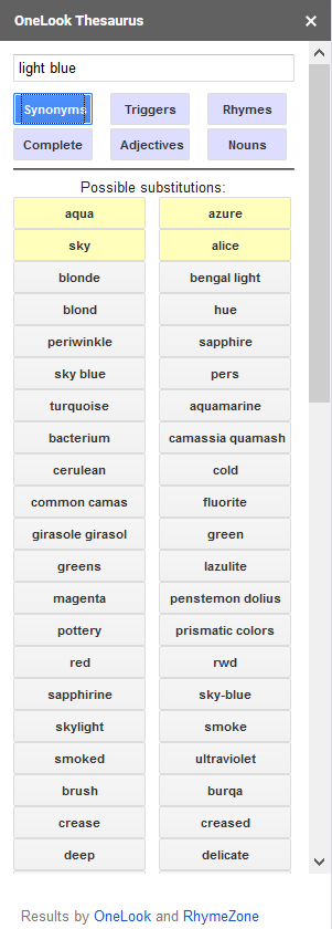 OneLook Thesaurus 2