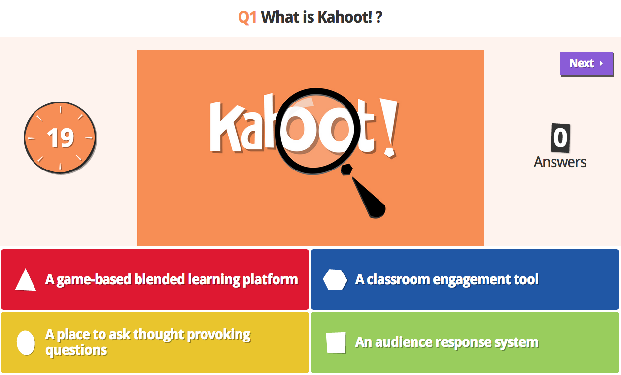 Interactive quiz kahoot question