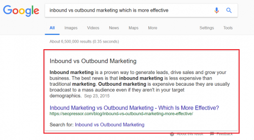 serp - featured snippet
