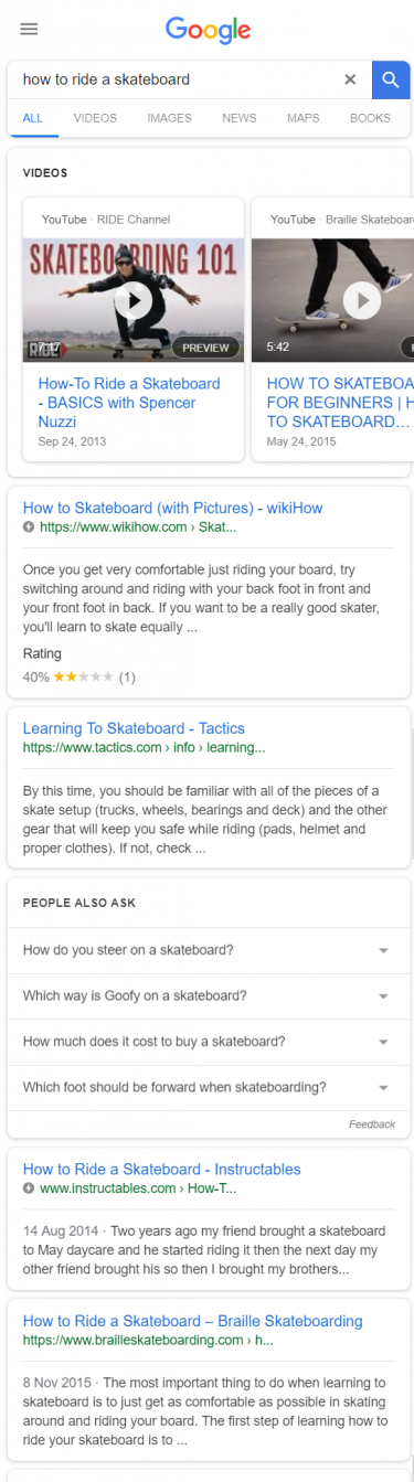 SERP with a mix of AMP and HTML results