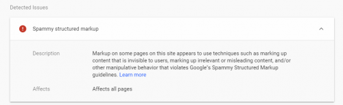 Google Penalty Spammy Markups