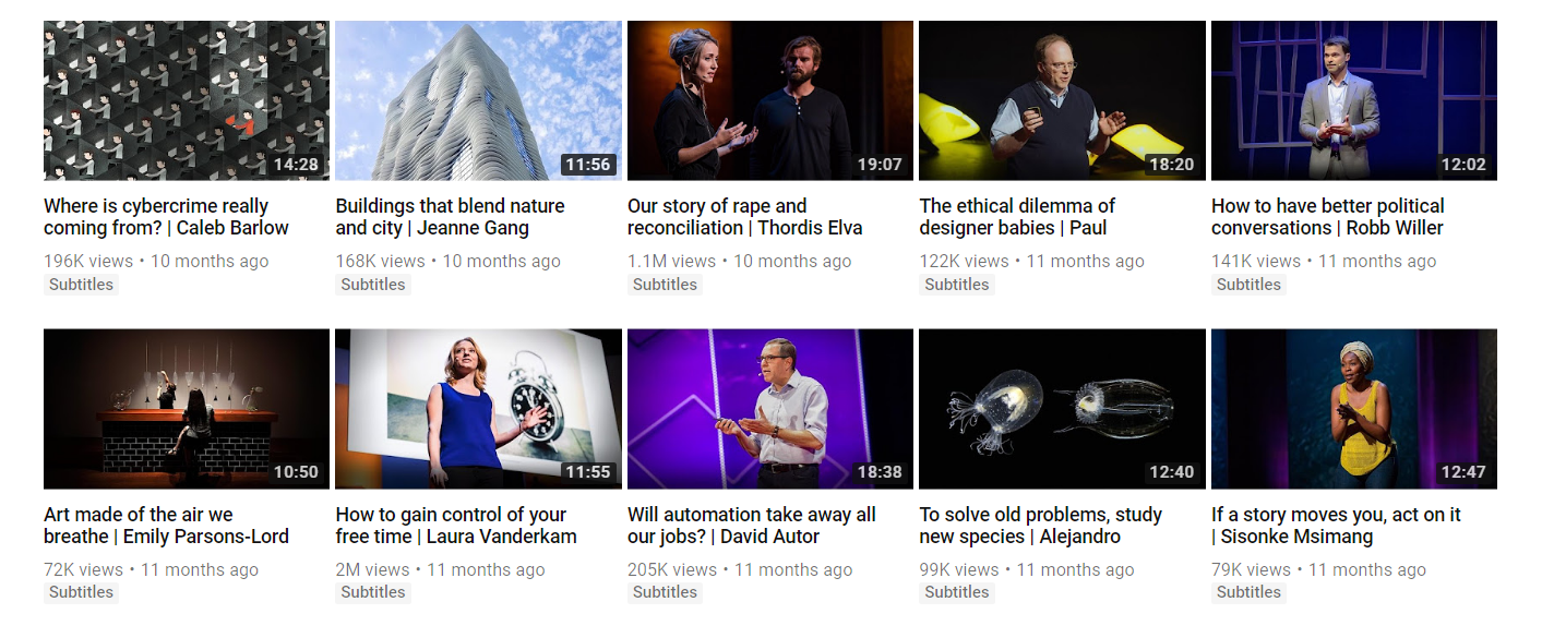 TEDTalk - YouTube 18 minutes