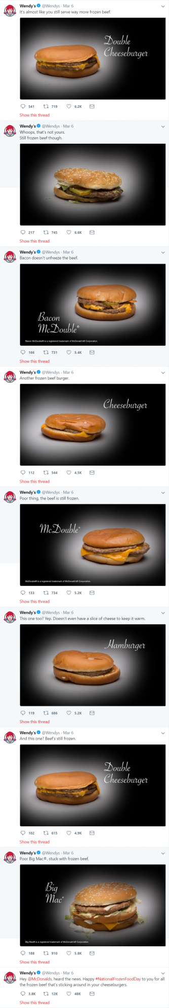 Wendy's McD's roast thread